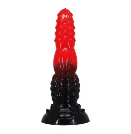 POWER MONSTERS - DILDO FANTASY DRAGO DI FUOCO CON VENTOSA 24,5 CM Ø 5,8 CM ROSSO E NERO