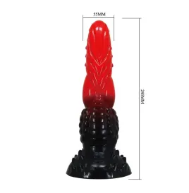 POWER MONSTERS - DILDO FANTASY DRAGO DI FUOCO CON VENTOSA 24,5 CM Ø 5,8 CM ROSSO E NERO
