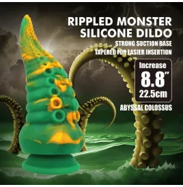 POWER MONSTERS - ABYSSAL COLOSSUS BICOLOR FANTASY GODEMICHET EN SILICONE 22,5 CM Ø 6 CM