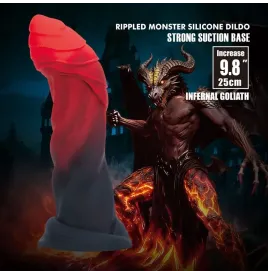 POWER MONSTERS - GOLIATH INFERNAL BICOLORE FANTASY GODEMICHET EN SILICONE 25 CM Ø 6 CM