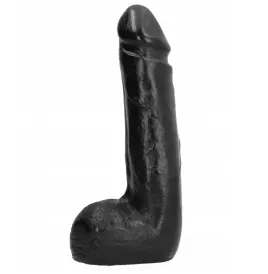 ALL BLACK - DILDO REALÍSTICO NEGRO SUAVE 20 CM