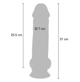 GET REAL - DELUXE REALISTIC PENIS WITH TESTICLES EXTRA THICK 31 CM