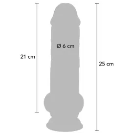 GET REAL - PENE REALÍSTICO DELUXE CON TESTÍCULOS EXTRA GRUESO 25 CM