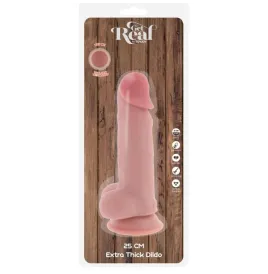 GET REAL - PENE REALÍSTICO DELUXE CON TESTÍCULOS EXTRA GRUESO 25 CM