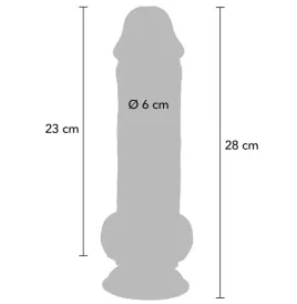 GET REAL - PENE REALÍSTICO DELUXE CON TESTÍCULOS EXTRA GRUESO 28 CM