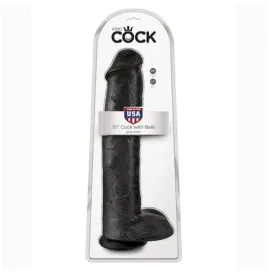 KING COCK - REALISTIC DILDO WITH TESTICLES 38 CM BLACK