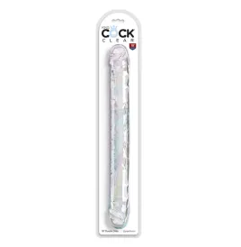 KING COCK - DOUBLE TROUBLE DOUBLE GODE 46 CM TRANSPARENT
