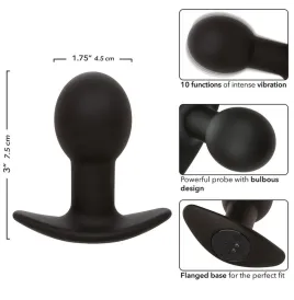 CALEXOTICS - ROCK BOTTOM ANAL PLUG 10 VIBRATIONS SILICONE BLACK