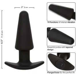 CALEXOTICS - ROCK BOTTOM TAPERED ANAL PLUG 10 VIBRACIONES SILICONE BLACK