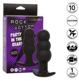 CALEXOTICS - ROCK BOTTOM ANAL PLUG MIT PERLEN 10 VIBRATIONEN SILIKON SCHWARZ