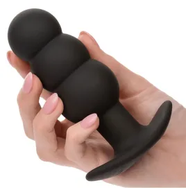 CALEXOTICS - ROCK BOTTOM PLUG ANAL PERLÉ 10 VIBRATIONS SILICONE NOIR