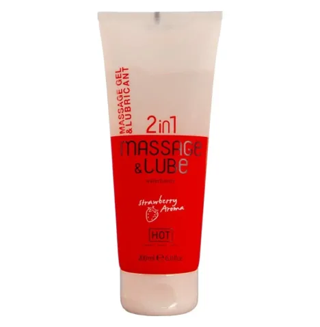HOT - MASSAGE and GLIDE GEL 2IN1 FRAGOLA 200 ML