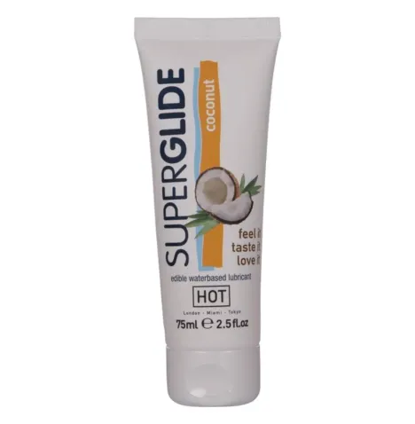 HOT - SUPERGLIDE LUBRIFIANT COMESTIBLE À BASE DEAU ET DE NOIX DE COCO 75 ML