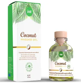 INTT - GEL DA MASSAGGIO VEGANO AL GUSTO DI COCCO ED EFFETTO RISCALDANTE