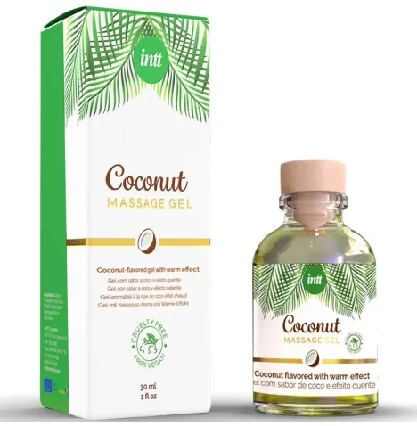 INTT - VEGAN MASSAGE GEL WITH COCONUT FLAVOR AND HEATING EFFECT
