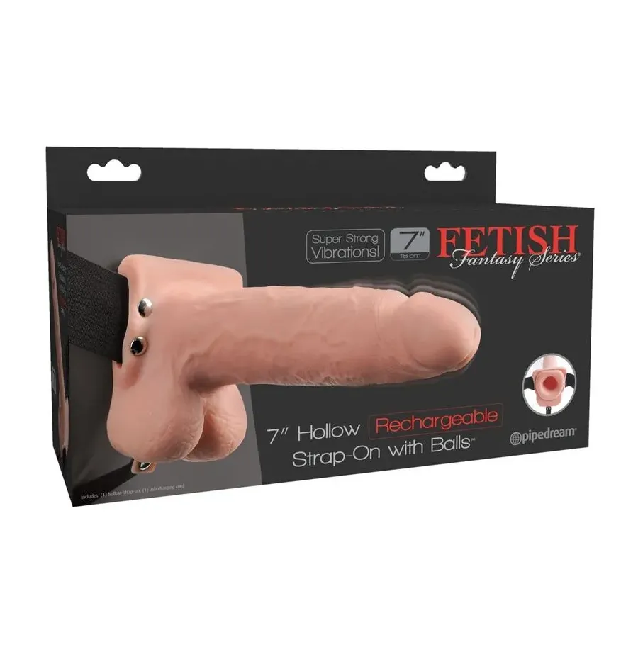 FETISH FANTASY SERIES - GODEMICHET VIBRANT Creux RÉALISTE AVEC BOULES 17,8 CM