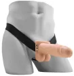 FETISH FANTASY SERIES - REALISTIC VIBRATING HOLLOW STRAP ON WITH BALLS 17.8 CM