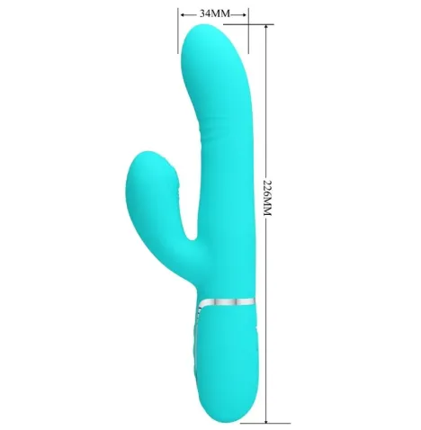 PRETTY LOVE - VIBRATORE MULTIFUNZIONE G-SPOT VERDE ACQUA