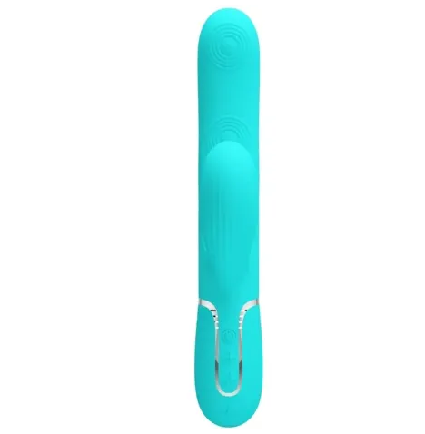 PRETTY LOVE - VIBRATORE MULTIFUNZIONE PERLITA 3 IN 1 G-SPOT VERDE ACQUA