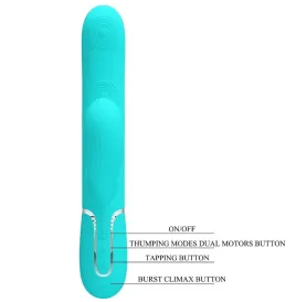 PRETTY LOVE - PERLITA MULTIFUNKTIONS-3-IN-1-G-PUNKT-VIBRATOR AQUA GRÜN