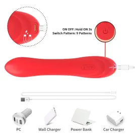 ARMONY - G-PUNKT- UND KLITORIS-STIMULATOR-VIBRATOR MIT OSZILLIERENDER ZUNGE ROT