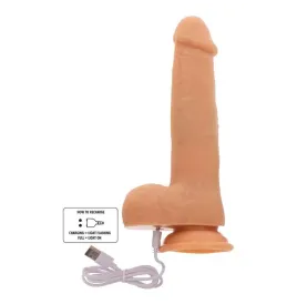 GET REAL - DILDO VIBRADOR CON BOLAS GIRATORIAS NATURAL