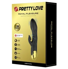 PRETTY LOVE - VIBRATORE DI LUSSO NERO RICARICABILE PLACCATO IN ORO