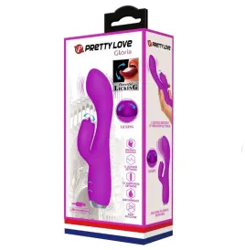 PRETTY LOVE - GLORIA VIBRADOR CONEJO RECARGABLE-IMPERMEABLE MORADO
