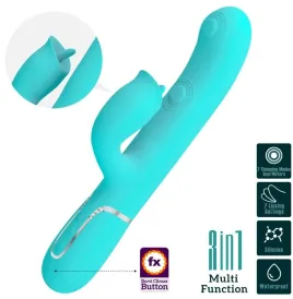 PRETTY LOVE - RABBIT VIBRATOR WITH LICKING AQUA GREEN