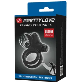 PRETTY LOVE - DOPPELVIBRIERRING MIT SCHWARZEM STIMULATOR