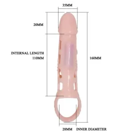 PRETTY LOVE - HARRISON PENIS EXTENDER COVER WITH VIBRATION AND STRAP 13.5 CM