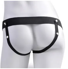 FETISH FANTASY SERIES - ADJUSTABLE HARNESS REALISTIC PENIS WITH BALLS RECHARGEABLE AND VIBRATOR 17.8 CM