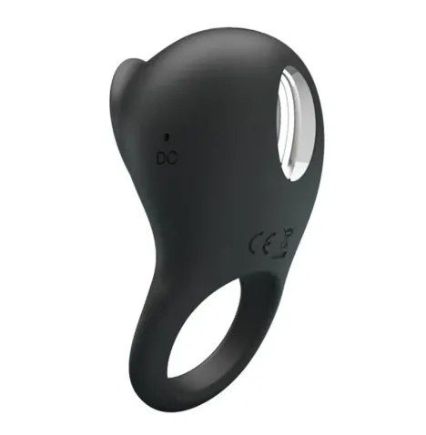 PRETTY LOVE - ANELLO VIBRANTE PER PENE CON LINGUA NERA