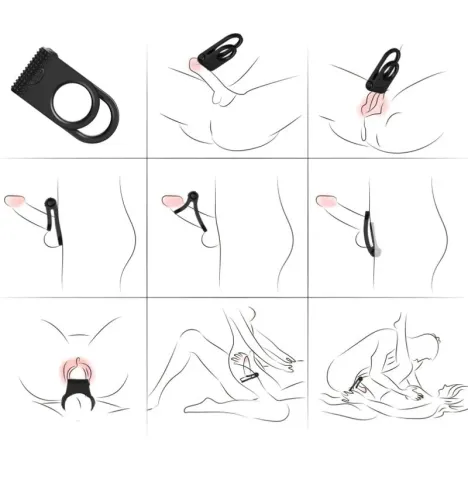 ARMONY - TWINS DOUBLE VIBRATOR RING FOR COUPLES BLACK