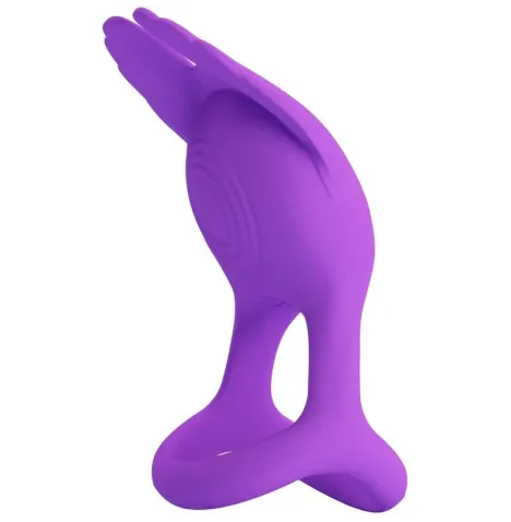 PRETTY LOVE - SILAS ANNEAU PÉNIS VIBRANT 7 VIBRATIONS SILICONE VIOLET