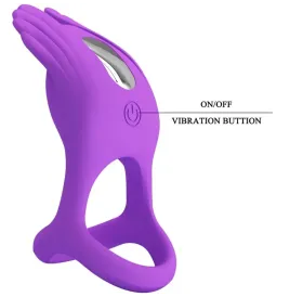 PRETTY LOVE - SILAS ANELLO PER PENE VIBRANTE 7 VIBRAZIONI IN SILICONE VIOLA
