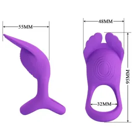 PRETTY LOVE - SILAS ANELLO PER PENE VIBRANTE 7 VIBRAZIONI IN SILICONE VIOLA