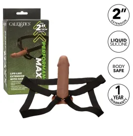 CALEXOTICS - ESTENSIONE REALE PERFORMANCE MAXX CON IMBRACATURA IN PELLE MARRONE