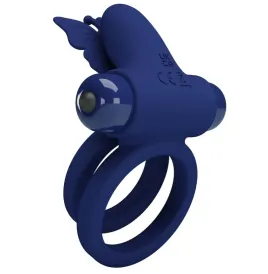 PRETTY LOVE - JAMELE DOPPELRING MIT VIBRATION and SCHMETTERLINGSTIMULATOR BLAU