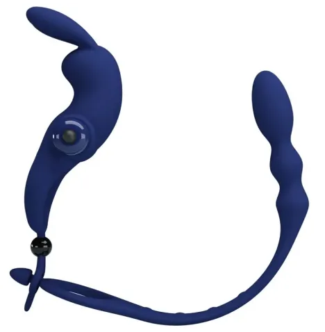 PRETTY LOVE - AYAD RABBIT VIBRATORRING MIT STECKER BLAU