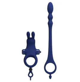 PRETTY LOVE - AYAD RABBIT VIBRATOR RING WITH PLUG BLUE
