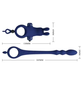 PRETTY LOVE - AYAD RABBIT VIBRATOR RING WITH PLUG BLUE