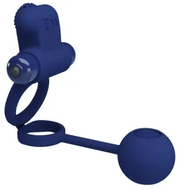 PRETTY LOVE - REMINGTON DOUBLE VIBRATING RING WITH PLUG BLUE