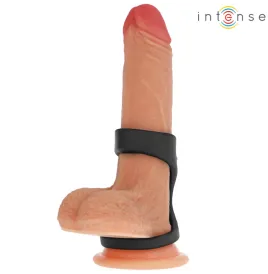 INTENSE - THEO DOUBLE SILICONE PENIS RING BLACK MODEL 3