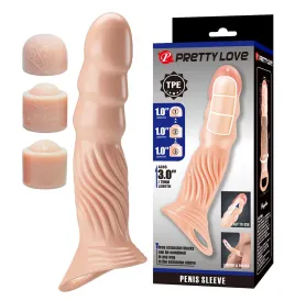 PRETTY LOVE - TEXTURED PENIS SHEATH WITH EXTENDERS
