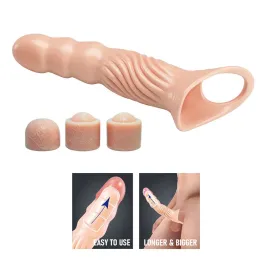 PRETTY LOVE - TEXTURED PENIS SHEATH WITH EXTENDERS