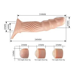 PRETTY LOVE - TEXTURED PENIS SHEATH WITH EXTENDERS