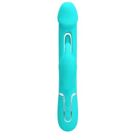 PRETTY LOVE - VIBRATORE DEJON RABBIT 3 IN 1 MULTIFUNZIONE VERDE ACQUA