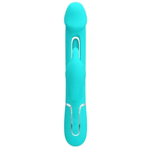 PRETTY LOVE - VIBRATORE DEJON RABBIT 3 IN 1 MULTIFUNZIONE VERDE ACQUA