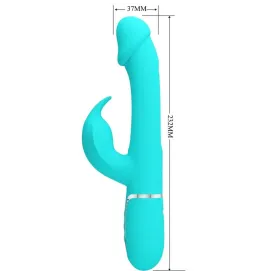 PRETTY LOVE - DEJON RABBIT VIBRATOR 3 IN 1 MULTIFUNKTIONS-AQUAGRÜN